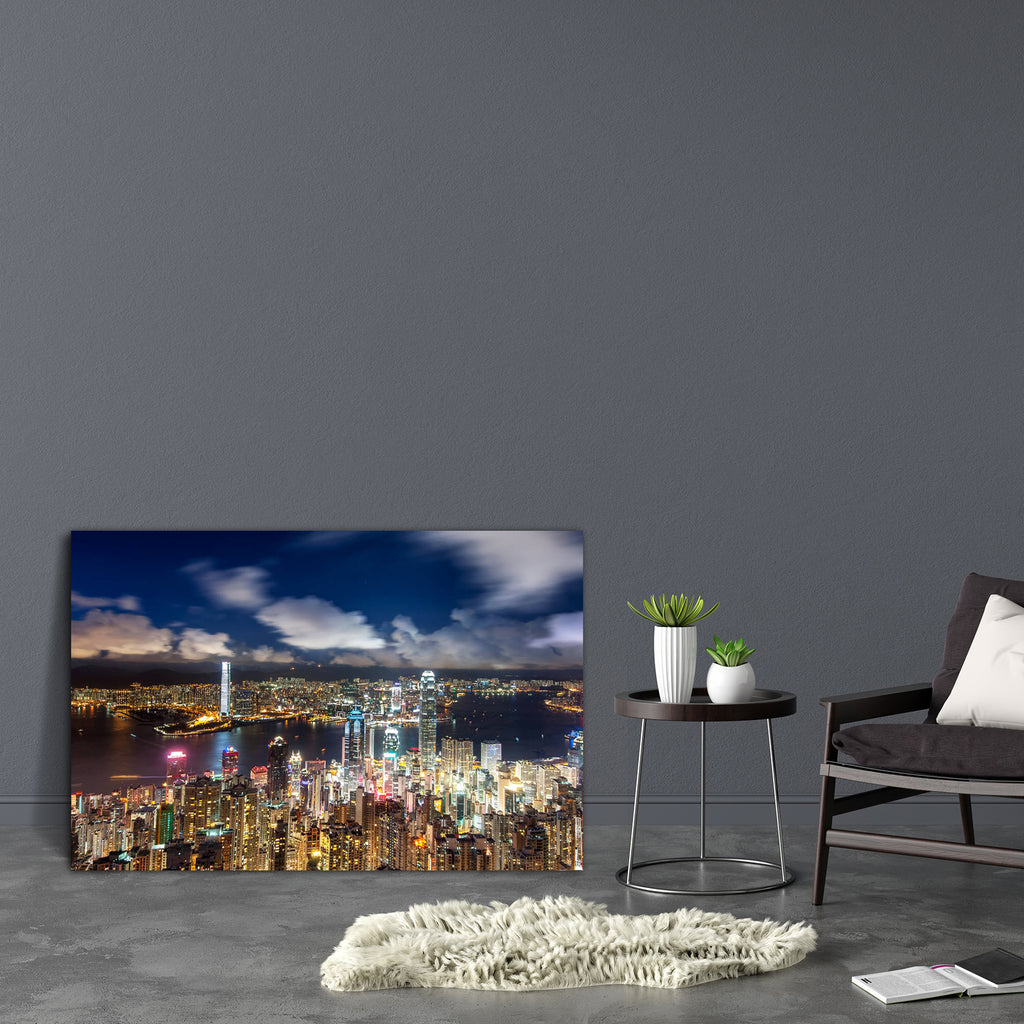 Hong Kong Victoria Harbor Canvas Painting Synthetic Frame-Paintings MDF Framing-AFF_FR-IC 5001423 IC 5001423, Architecture, Asian, Automobiles, Business, Cities, City Views, Landmarks, Landscapes, Modern Art, Places, Scenic, Skylines, Sports, Transportation, Travel, Urban, Vehicles, Victorian, hong, kong, victoria, harbor, canvas, painting, synthetic, frame, skyline, asia, beautiful, beauty, blue, building, city, cityscape, commercial, dark, district, downtown, dusk, evening, famous, financial, landmark, la