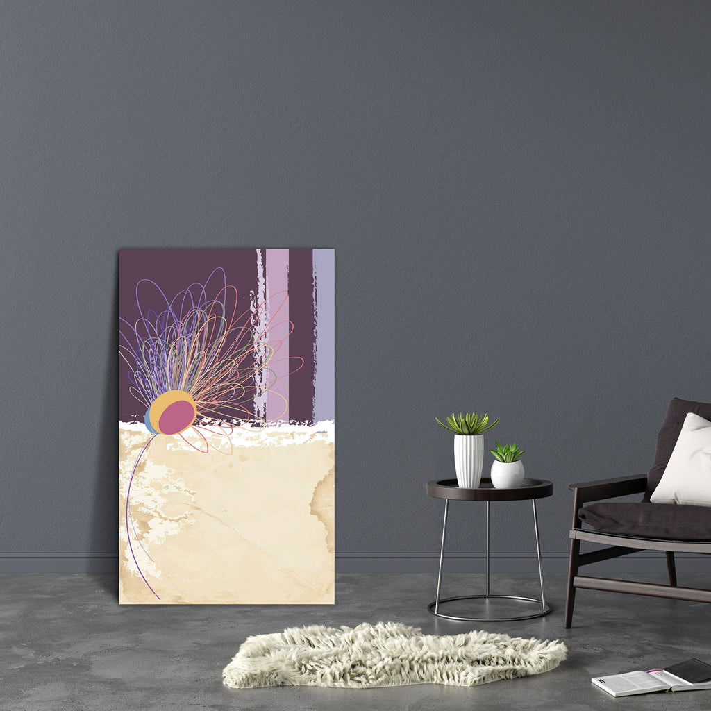Abstract Flower Design Canvas Painting Synthetic Frame - Paintings MDF Framing - ArtzFolio.com