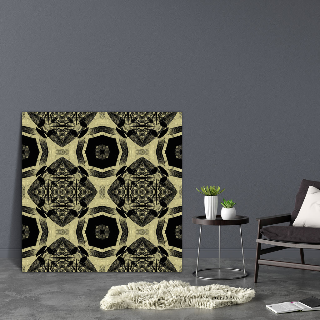 Geometric Ornamental Art D3 Canvas Painting Synthetic Frame-Paintings MDF Framing-AFF_FR-IC 5001467 IC 5001467, Abstract Expressionism, Abstracts, Ancient, Animated Cartoons, Art and Paintings, Black, Black and White, Caricature, Cartoons, Culture, Decorative, Digital, Digital Art, Ethnic, Geometric, Geometric Abstraction, Graffiti, Graphic, Historical, Medieval, Patterns, Retro, Semi Abstract, Signs, Signs and Symbols, Symbols, Traditional, Tribal, Vintage, World Culture, ornamental, art, d3, canvas, paint