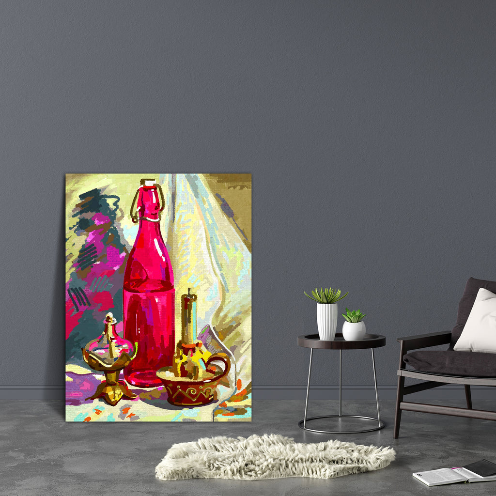 Bottle Candle & Candlestick Canvas Painting Synthetic Frame-Paintings MDF Framing-AFF_FR-IC 5001480 IC 5001480, Art and Paintings, Digital, Digital Art, Drawing, Graphic, Illustrations, Modern Art, Paintings, Sketches, Still Life, Tempera, bottle, candle, candlestick, canvas, painting, synthetic, frame, acrylic, art, artistic, artwork, brush, color, colorful, composition, craft, creative, creativity, drapery, grunge, hand, draw, handmade, illustration, image, modern, oil, original, palette, sketch, still, l