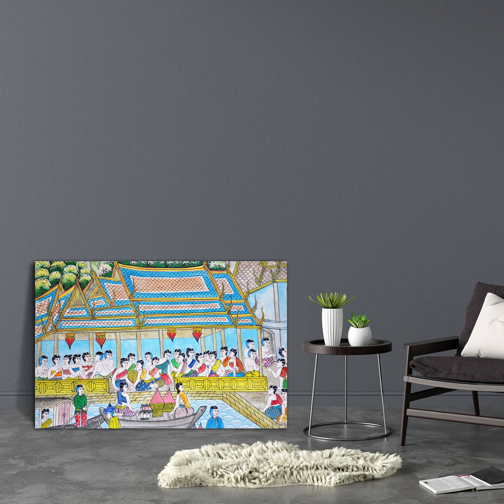 Thai Art Artwork Canvas Painting Synthetic Frame-Paintings MDF Framing-AFF_FR-IC 5001495 IC 5001495, Ancient, Architecture, Art and Paintings, Asian, Black and White, Culture, Decorative, Drawing, Ethnic, Historical, Illustrations, Medieval, Paintings, Patterns, Signs, Signs and Symbols, Traditional, Tribal, Vintage, White, World Culture, thai, art, artwork, canvas, painting, synthetic, frame, artist, asia, background, beautiful, building, classic, color, colorful, decor, decoration, design, detail, histori