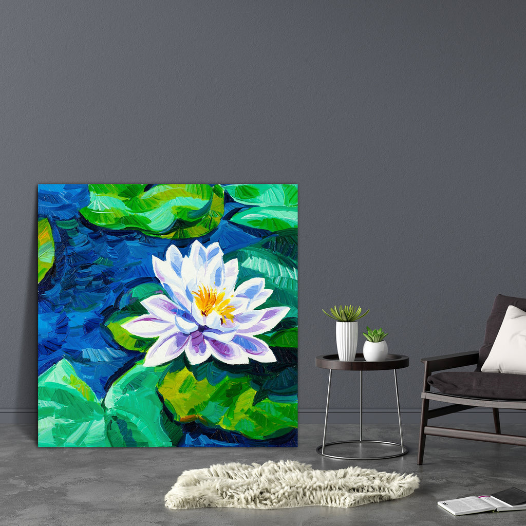 Water Lily D1 Canvas Painting Synthetic Frame-Paintings MDF Framing-AFF_FR-IC 5001515 IC 5001515, Abstract Expressionism, Abstracts, Art and Paintings, Black and White, Botanical, Drawing, Floral, Flowers, Illustrations, Impressionism, Love, Modern Art, Nature, Paintings, Patterns, Romance, Scenic, Semi Abstract, Signs, Signs and Symbols, Tropical, Watercolour, White, water, lily, d1, canvas, painting, synthetic, frame, oil, watercolor, flower, abstract, aquatic, art, background, beautiful, beauty, bloom, b