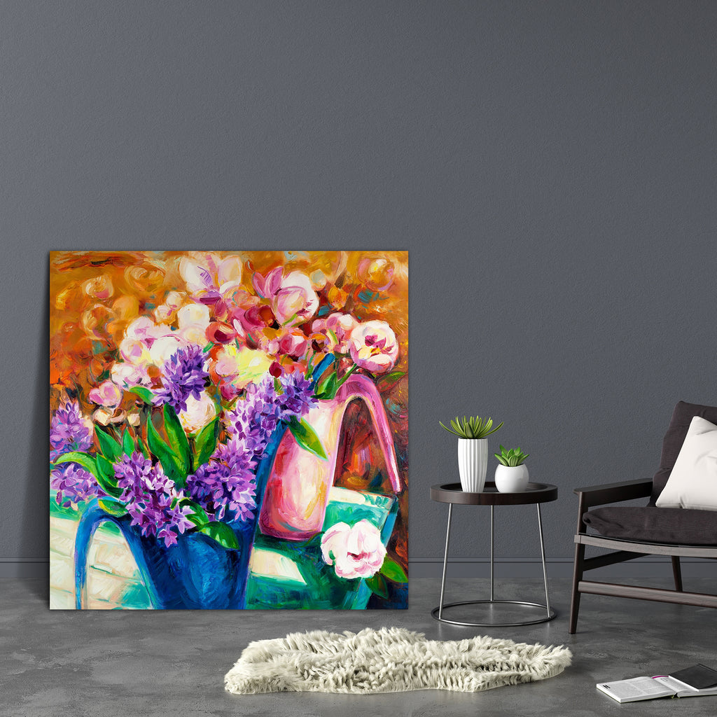 Bowl Of Fresh Flowers Canvas Painting Synthetic Frame-Paintings MDF Framing-AFF_FR-IC 5001520 IC 5001520, Abstract Expressionism, Abstracts, Art and Paintings, Birthday, Botanical, Drawing, Floral, Flowers, Holidays, Illustrations, Impressionism, Love, Modern Art, Nature, Paintings, Romance, Scenic, Seasons, Semi Abstract, Signs, Signs and Symbols, Wedding, bowl, of, fresh, canvas, painting, synthetic, frame, abstract, art, artistic, artwork, background, beautiful, beauty, blossom, bouquet, bunch, color, de