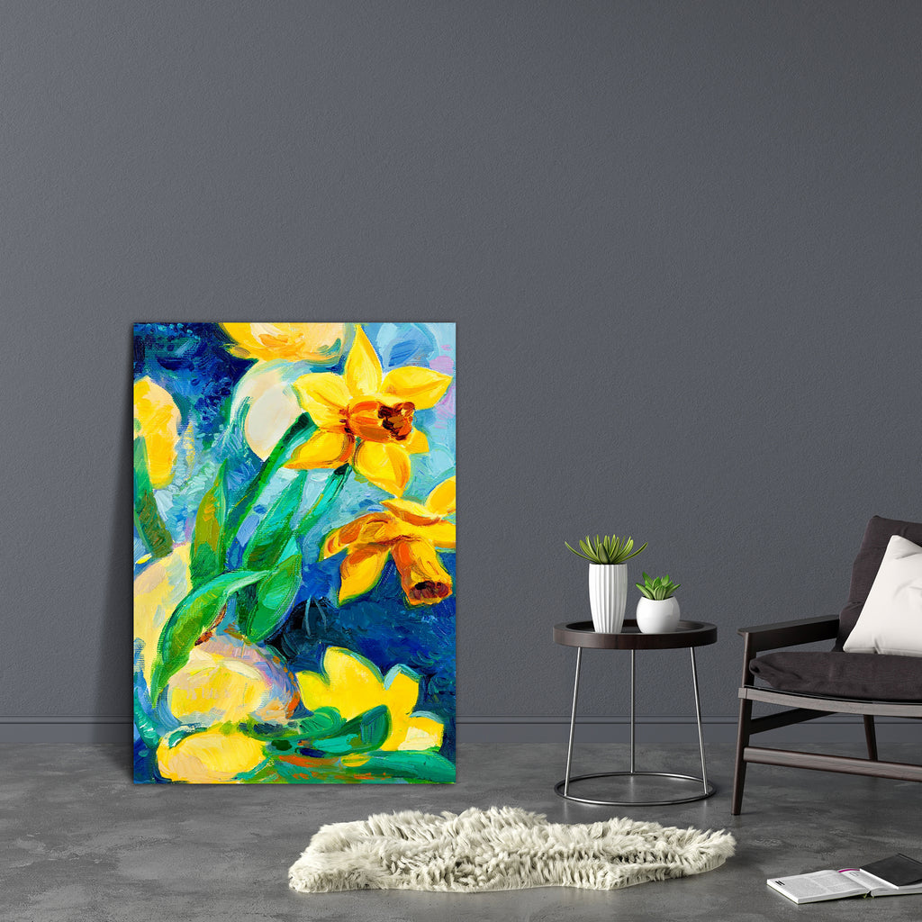 Beautiful Daffodil Flowers Canvas Painting Synthetic Frame-Paintings MDF Framing-AFF_FR-IC 5001524 IC 5001524, Abstract Expressionism, Abstracts, Ancient, Art and Paintings, Botanical, Decorative, Floral, Flowers, Historical, Illustrations, Impressionism, Medieval, Modern Art, Nature, Paintings, Patterns, Scenic, Seasons, Semi Abstract, Signs, Signs and Symbols, Sketches, Vintage, beautiful, daffodil, canvas, painting, synthetic, frame, oil, abstract, art, artistic, artwork, background, beauty, bloom, bloss
