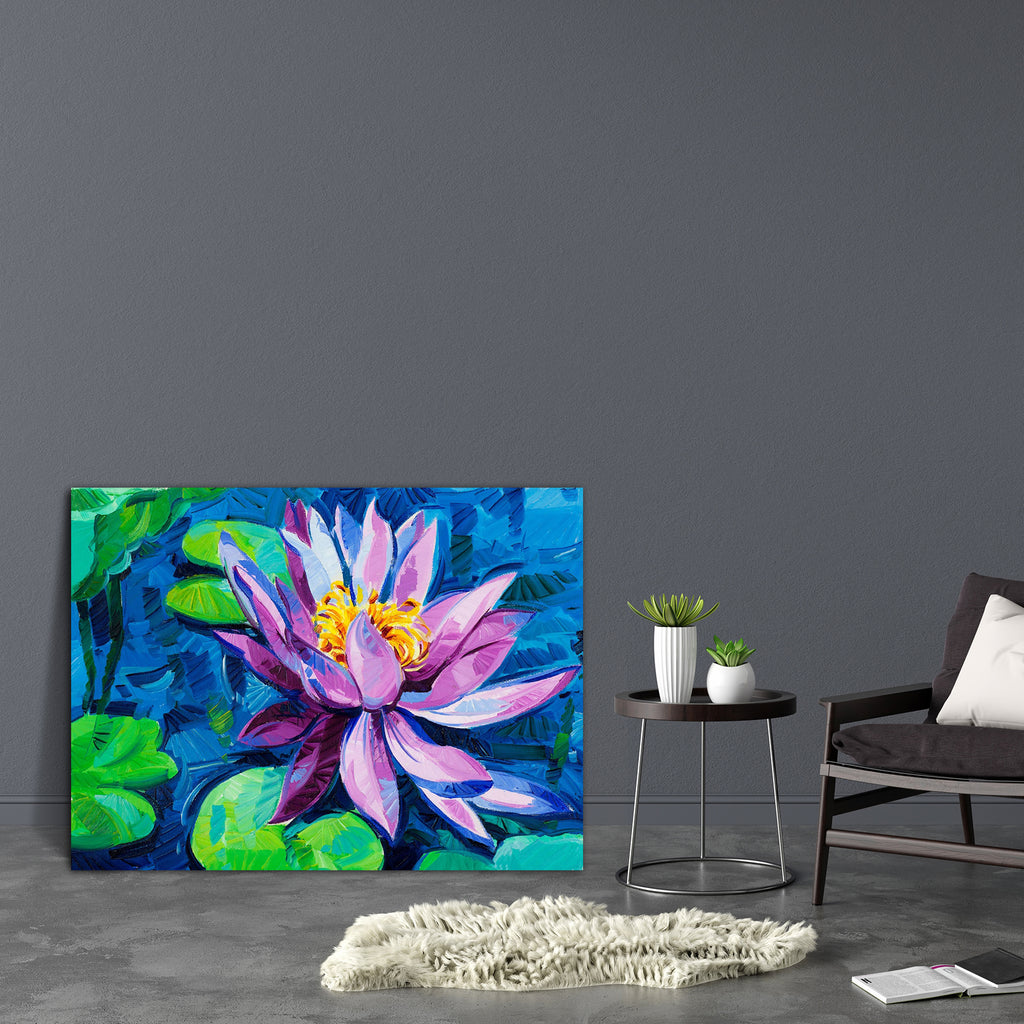 Beautiful Water Lily D2 Canvas Painting Synthetic Frame-Paintings MDF Framing-AFF_FR-IC 5001530 IC 5001530, Abstract Expressionism, Abstracts, Art and Paintings, Black and White, Botanical, Drawing, Floral, Flowers, Illustrations, Impressionism, Love, Modern Art, Nature, Paintings, Patterns, Romance, Scenic, Semi Abstract, Signs, Signs and Symbols, Tropical, Watercolour, White, beautiful, water, lily, d2, canvas, painting, synthetic, frame, oil, lotus, abstract, aquatic, art, background, beauty, bloom, bloo