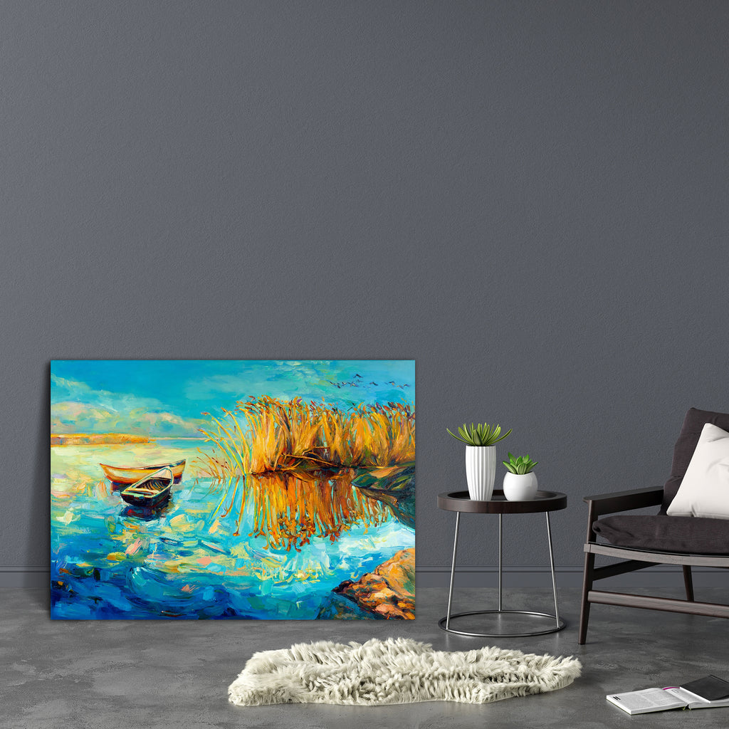 Boats Beautiful Lake & Fern Canvas Painting Synthetic Frame-Paintings MDF Framing-AFF_FR-IC 5001533 IC 5001533, Abstract Expressionism, Abstracts, Ancient, Art and Paintings, Black and White, Boats, Drawing, Historical, Illustrations, Impressionism, Landscapes, Medieval, Modern Art, Nature, Nautical, Paintings, Retro, Scenic, Semi Abstract, Sunsets, Vintage, White, Wooden, beautiful, lake, fern, canvas, painting, synthetic, frame, oil, abstract, landscape, art, small, boat, artistic, artwork, autumn, backgr
