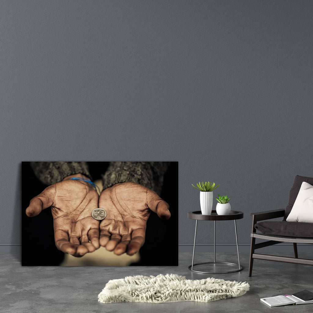Food For A Hungry Man Canvas Painting Synthetic Frame-Paintings MDF Framing-AFF_FR-IC 5001556 IC 5001556, Black, Black and White, Coins, Cuisine, Food, Food and Beverage, Food and Drink, People, for, a, hungry, man, canvas, painting, synthetic, frame, poverty, homeless, poor, help, giving, donation, donate, homelessness, age, bankrupt, beg, beggar, bum, cash, change, coin, concept, cupped, currency, dirt, dirty, empty, finance, finger, fingers, give, hand, hold, horizontal, human, isolated, lonely, male, me