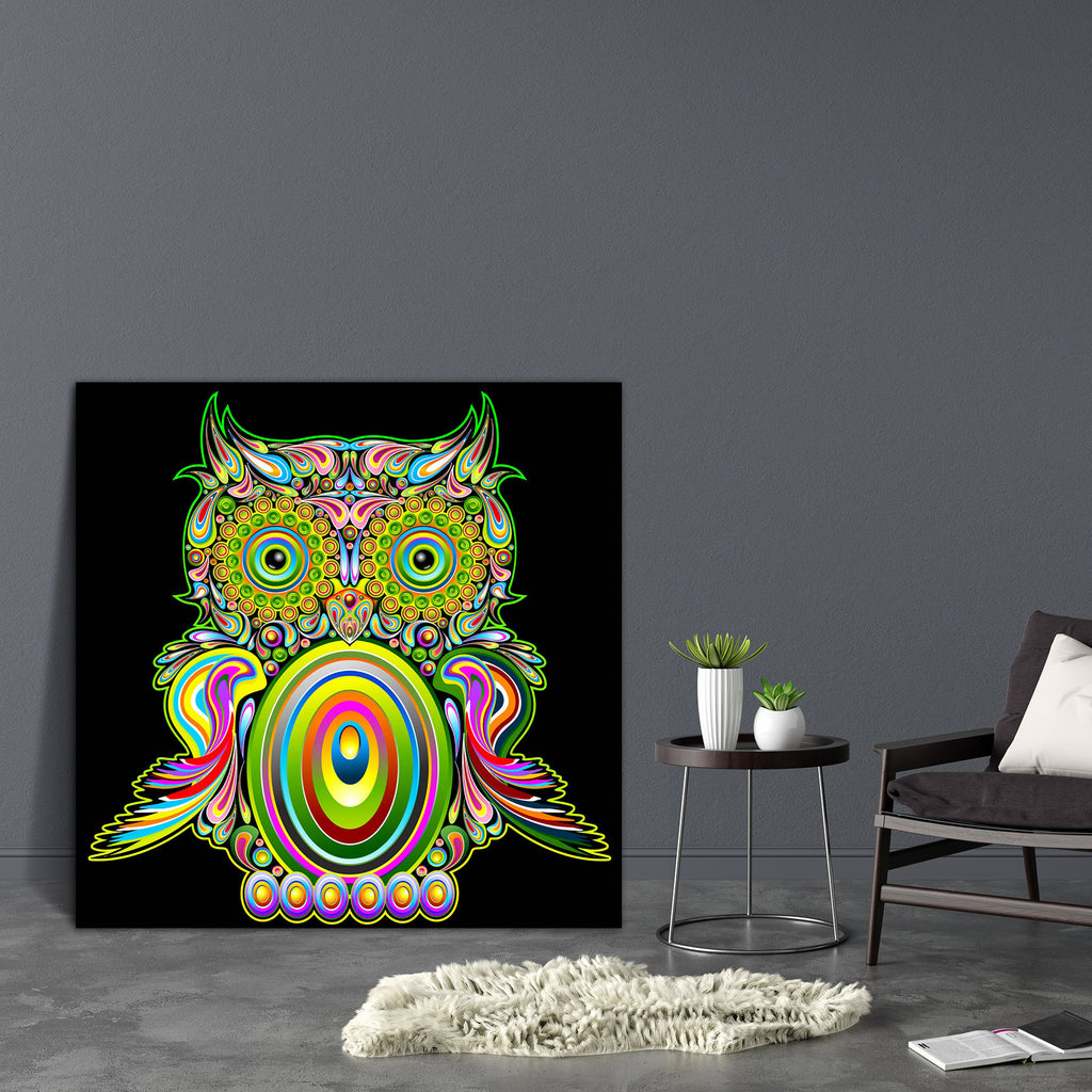 Owl Psychedelic Pop Art Design Canvas Painting Synthetic Frame-Paintings MDF Framing-AFF_FR-IC 5001563 IC 5001563, Animals, Art and Paintings, Art Deco, Birds, Circle, Decorative, Digital, Digital Art, Graphic, Illustrations, Nature, Pop Art, Scenic, Signs, Signs and Symbols, Symbols, Wildlife, owl, psychedelic, pop, art, design, canvas, painting, synthetic, frame, owls, illustration, deco, arte, feathers, animal, artistic, bird, circles, colorful, colors, decoration, emblem, eyes, graphics, hunter, legenda