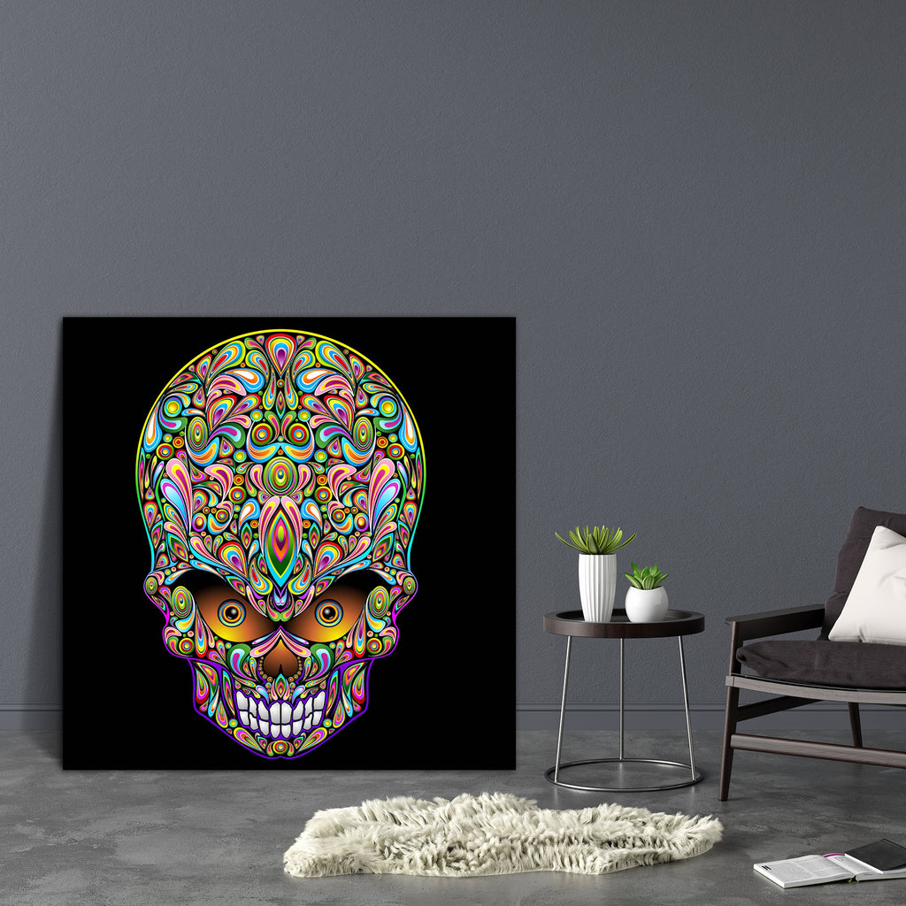 Psychedelic Skull Pop Art Design Canvas Painting Synthetic Frame-Paintings MDF Framing-AFF_FR-IC 5001573 IC 5001573, Art and Paintings, Art Deco, Art Nouveau, Circle, Decorative, Digital, Digital Art, Fantasy, Fashion, Gothic, Graphic, Illustrations, Modern Art, Pop Art, Signs, Signs and Symbols, Symbols, psychedelic, skull, pop, art, design, canvas, painting, synthetic, frame, nouveau, deco, calaveras, artistic, bone, bones, carnival, celebration, circles, color, drop, colorful, colors, computer, graphics,
