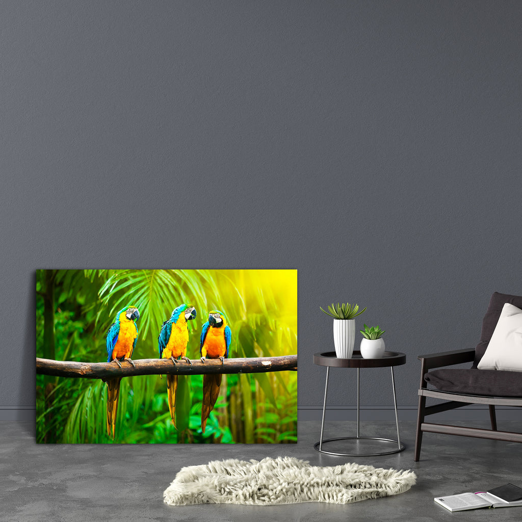 Blue & Yellow Macaw D1 Canvas Painting Synthetic Frame-Paintings MDF Framing-AFF_FR-IC 5001575 IC 5001575, Animals, Birds, Wildlife, blue, yellow, macaw, d1, canvas, painting, synthetic, frame, parrot, parrots, on, branch, animal, ara, ararauna, aves, bird, bright, color, colorful, colour, colourful, plants, tree, wild, artzfolio, wall decor for living room, wall frames for living room, frames for living room, wall art, canvas painting, wall frame, scenery, panting, paintings for living room, framed wall ar