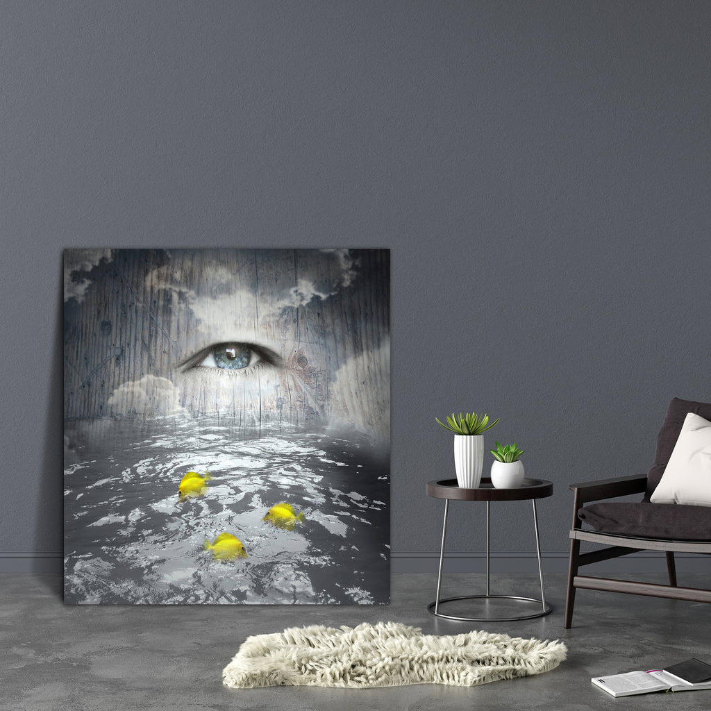 Human Eye In The Sky Canvas Painting Synthetic Frame-Paintings MDF Framing-AFF_FR-IC 5001576 IC 5001576, Abstract Expressionism, Abstracts, Collages, Conceptual, Fantasy, Realism, Semi Abstract, Surrealism, human, eye, in, the, sky, canvas, painting, synthetic, frame, abstract, background, beautiful, cloud, collage, colorful, concept, creation, creativity, fish, funny, illustrative, image, imagination, imaginative, light, mental, mysterious, mystery, philosophy, shadow, surreal, surrealistic, unique, unusua