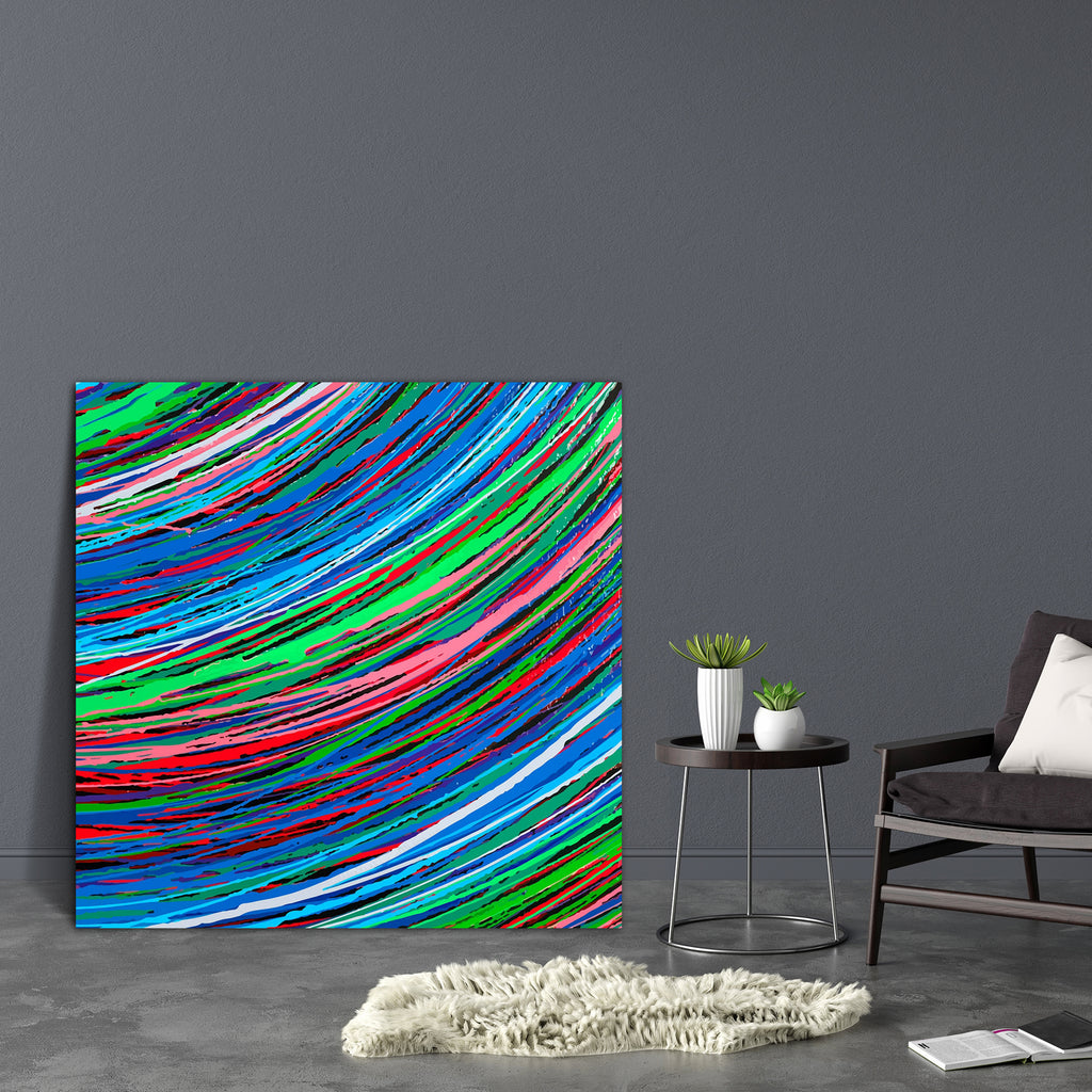 Abstract Stripe Paint D1 Canvas Painting Synthetic Frame - Paintings MDF Framing - ArtzFolio.com