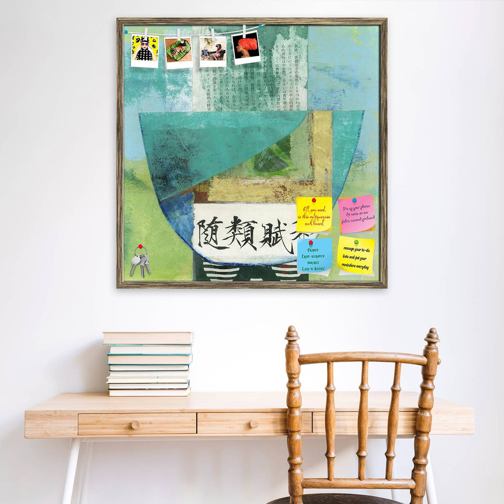 Abstract Asian Paper Collage Of A Bowl Bulletin Board Notice Pin Board Soft Board | Framed - Bulletin Boards Framed - ArtzFolio.com
