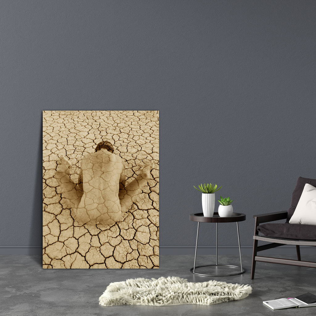 Abstract Female Figure Canvas Painting Synthetic Frame - Paintings MDF Framing - ArtzFolio.com