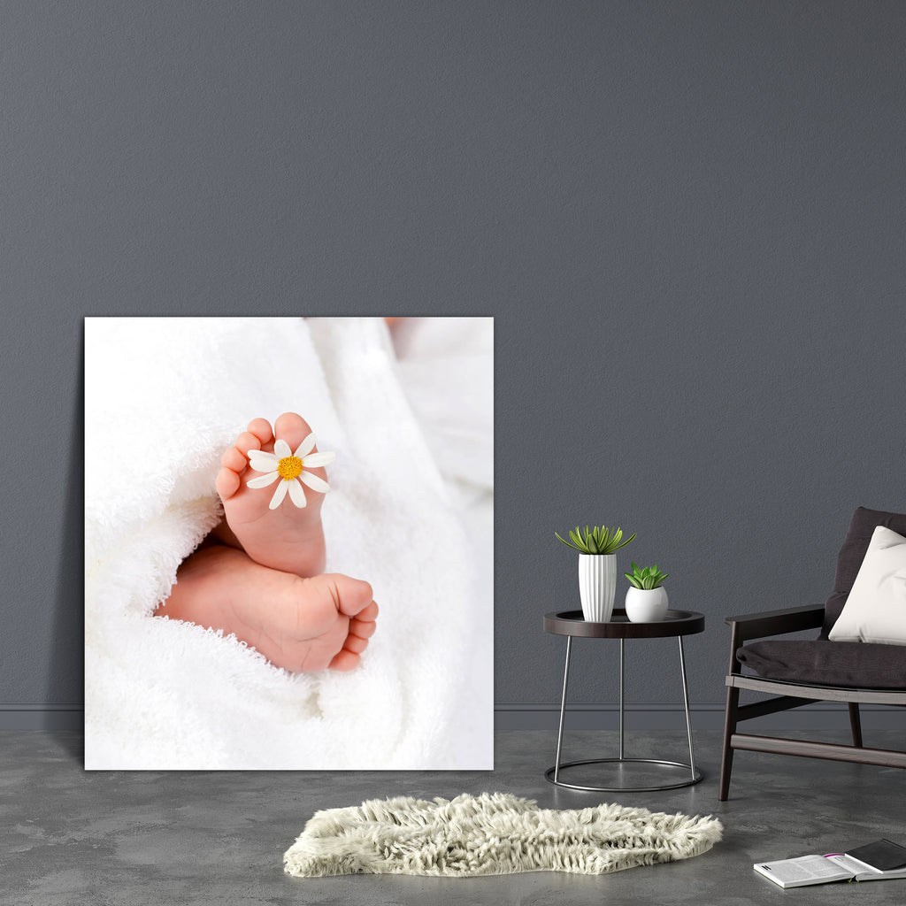 Infant Foot With White Daisy Canvas Painting Synthetic Frame-Paintings MDF Framing-AFF_FR-IC 5001595 IC 5001595, Asian, Baby, Black and White, Botanical, Children, Family, Floral, Flowers, Health, Kids, Love, Nature, Romance, White, infant, foot, with, daisy, canvas, painting, synthetic, frame, feet, babies, newborn, birth, beautiful, beauty, body, care, caucasian, child, childhood, closeup, cute, flower, healthy, human, innocence, kid, life, little, maternity, motherhood, new, parenthood, person, safety, s