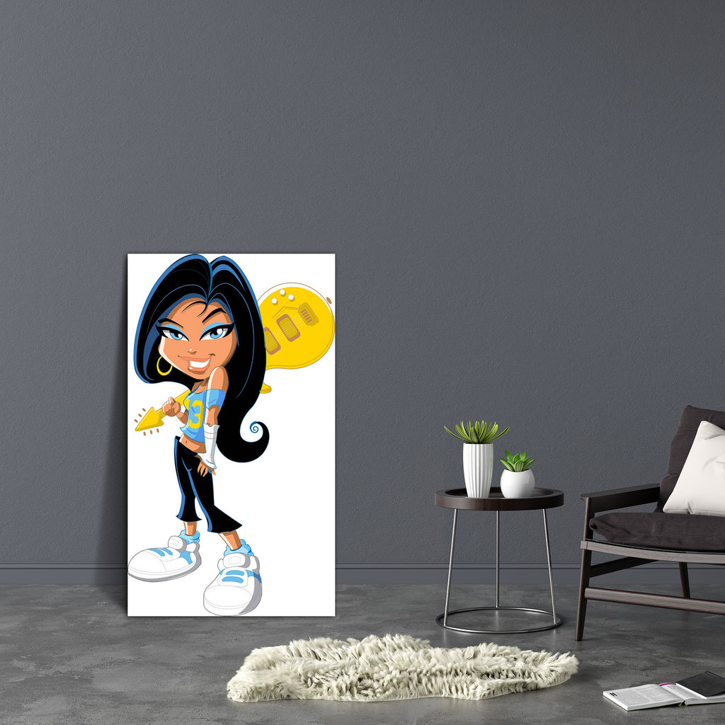Girl Musician With Guitar Canvas Painting Synthetic Frame-Paintings MDF Framing-AFF_FR-IC 5001600 IC 5001600, Animated Cartoons, Art and Paintings, Caricature, Cartoons, Digital, Digital Art, Graphic, Illustrations, Music, Music and Dance, Music and Musical Instruments, Pop Art, girl, musician, with, guitar, canvas, painting, synthetic, frame, beautiful, cartoon, teen, sneakers, attitude, avatar, band, character, clip, art, clipart, cool, female, fun, guitarist, happy, illustration, mascot, play, player, po