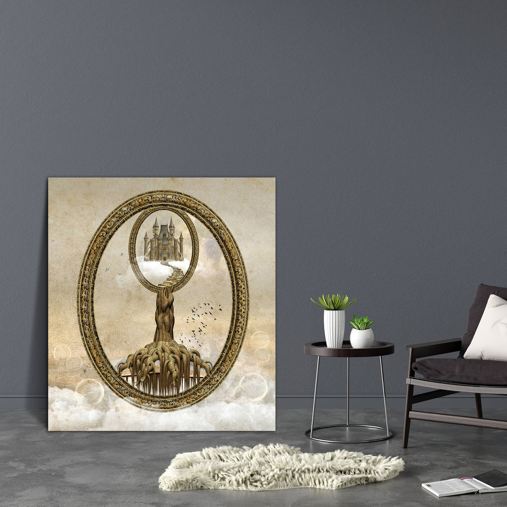 Surreal Fantasy Art Canvas Painting Synthetic Frame-Paintings MDF Framing-AFF_FR-IC 5001609 IC 5001609, Ancient, Birds, Books, Education, Fantasy, Historical, Illustrations, Landscapes, Medieval, Realism, Retro, Scenic, Schools, Surrealism, Universities, Vintage, surreal, art, canvas, painting, synthetic, frame, landscape, antique, artistic, artwork, book, castle, clouds, epic, fairy, tale, fairytale, frames, gold, idea, monochromatic, moon, old, original, paper, pathway, poster, read, road, roots, sky, soa