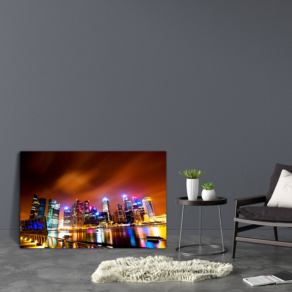 Colorful Buildings At Marina Bay, Singapore Canvas Painting Synthetic Frame-Paintings MDF Framing-AFF_FR-IC 5001632 IC 5001632, Architecture, Asian, Boats, Business, Cities, City Views, Landmarks, Landscapes, Modern Art, Nautical, Places, Scenic, Sunsets, Urban, colorful, buildings, at, marina, bay, singapore, canvas, painting, synthetic, frame, asia, bank, boat, bridge, building, center, central, city, cityscape, coast, commercial, corporate, district, evening, executive, finance, high, illuminated, island