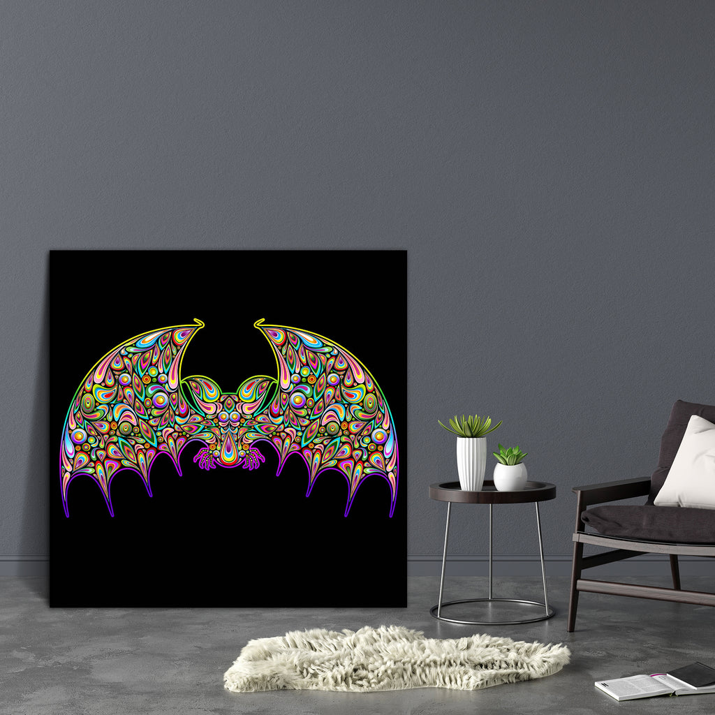 Bat Psychedelic Art Design Canvas Painting Synthetic Frame-Paintings MDF Framing-AFF_FR-IC 5001637 IC 5001637, Animals, Art and Paintings, Circle, Decorative, Digital, Digital Art, Graphic, Illustrations, Nature, Pop Art, Scenic, Signs, Signs and Symbols, Symbols, Wildlife, bat, psychedelic, art, design, canvas, painting, synthetic, frame, rainbow, animal, artistic, celebration, circles, claws, color, colored, colors, computer, graphics, dark, decoration, drops, emblem, halloween, illustration, mammal, nigh