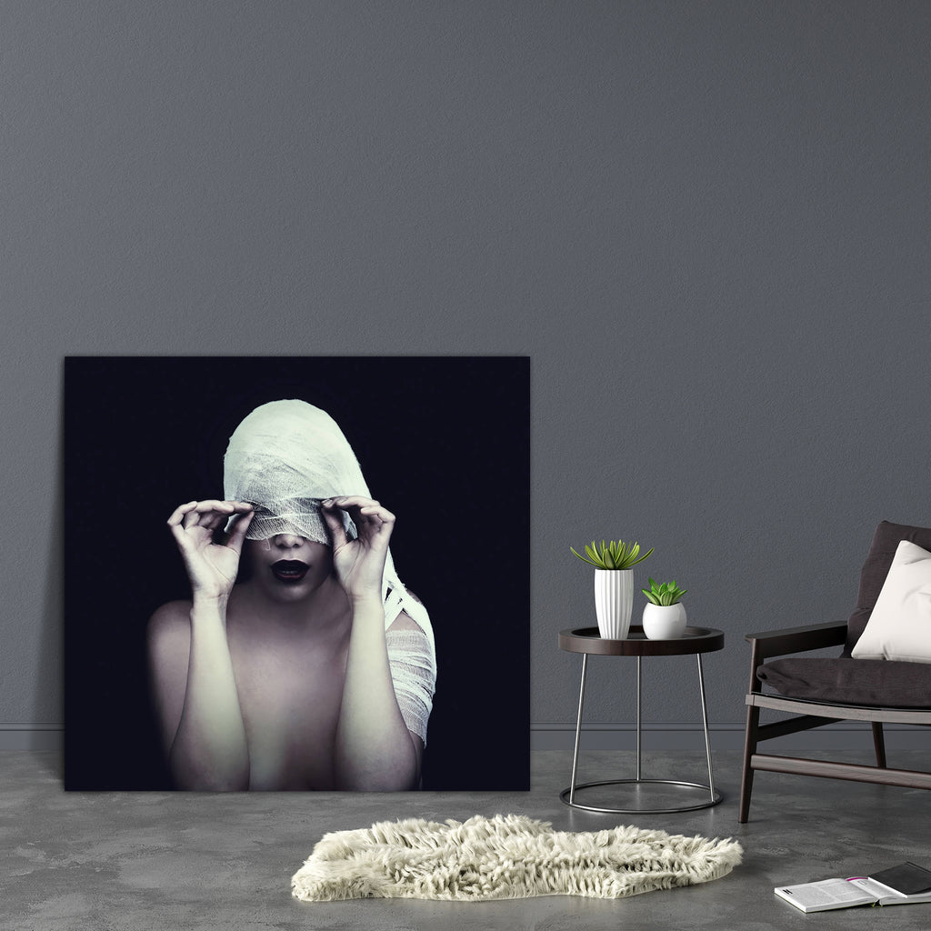 Woman In Bandage Canvas Painting Synthetic Frame-Paintings MDF Framing-AFF_FR-IC 5001639 IC 5001639, Adult, Black, Black and White, Fantasy, Gothic, People, White, woman, in, bandage, canvas, painting, synthetic, frame, nightmare, girl, horror, veil, bizarre, blood, bloody, clothes, cruel, dark, death, demon, devil, disease, dress, evil, eyes, face, fear, female, gloomy, halloween, hell, illness, indoor, lips, mask, mystery, pain, person, posing, scary, terrify, twilight, vampire, wall, witch, artzfolio, wa