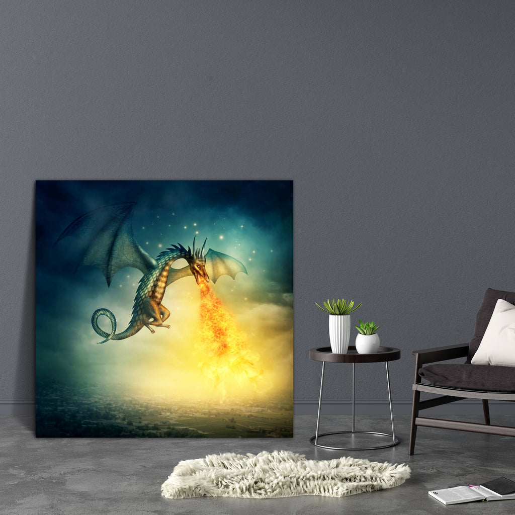 Fantasy Dragon Canvas Painting Synthetic Frame-Paintings MDF Framing-AFF_FR-IC 5001654 IC 5001654, Animals, Art and Paintings, Astrology, Fantasy, Horoscope, Signs and Symbols, Sun Signs, Symbols, Zodiac, dragon, canvas, painting, synthetic, frame, dragons, flying, fire, fairy, warrior, art, tale, blue, breathing, animal, beast, breath, childhood, cloud, creature, danger, dark, destruction, dreams, evil, fable, fairytale, fantastic, fear, fearful, flight, imagination, imagine, large, legend, light, monster,