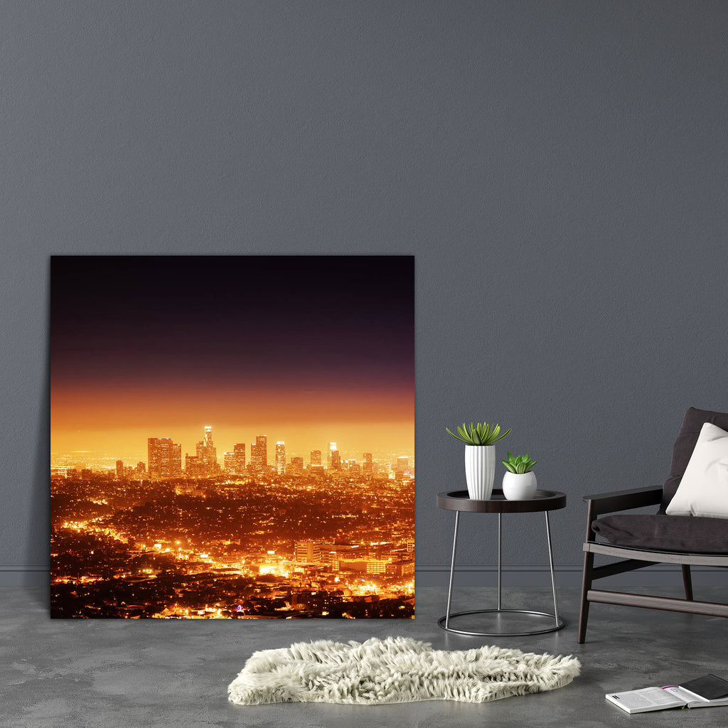 Los Angeles At Night, USA Canvas Painting Synthetic Frame-Paintings MDF Framing-AFF_FR-IC 5001655 IC 5001655, Automobiles, Black, Black and White, Cities, City Views, Landmarks, Landscapes, Places, Scenic, Skylines, Space, Transportation, Travel, Vehicles, los, angeles, at, night, usa, canvas, painting, synthetic, frame, city, buildings, california, cityscape, copyspace, downtown, glow, gradient, horizon, illuminated, la, landmark, landscape, nightlife, pink, sky, skyline, square, yellow, artzfolio, wall de