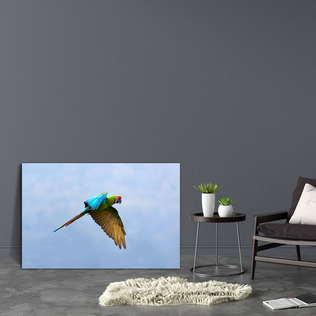 Military Macaw Canvas Painting Synthetic Frame-Paintings MDF Framing-AFF_FR-IC 5001661 IC 5001661, American, Animals, Birds, Black and White, Mountains, Nature, Scenic, Tropical, White, Wildlife, military, macaw, canvas, painting, synthetic, frame, parrot, amazon, amazonian, america, animal, ara, avian, background, bay, beak, bill, bird, blue, brazil, color, colorful, exotic, eye, fauna, feather, feathers, flight, flying, format, green, head, horizontal, isolated, life, mountain, national, nobody, north, or