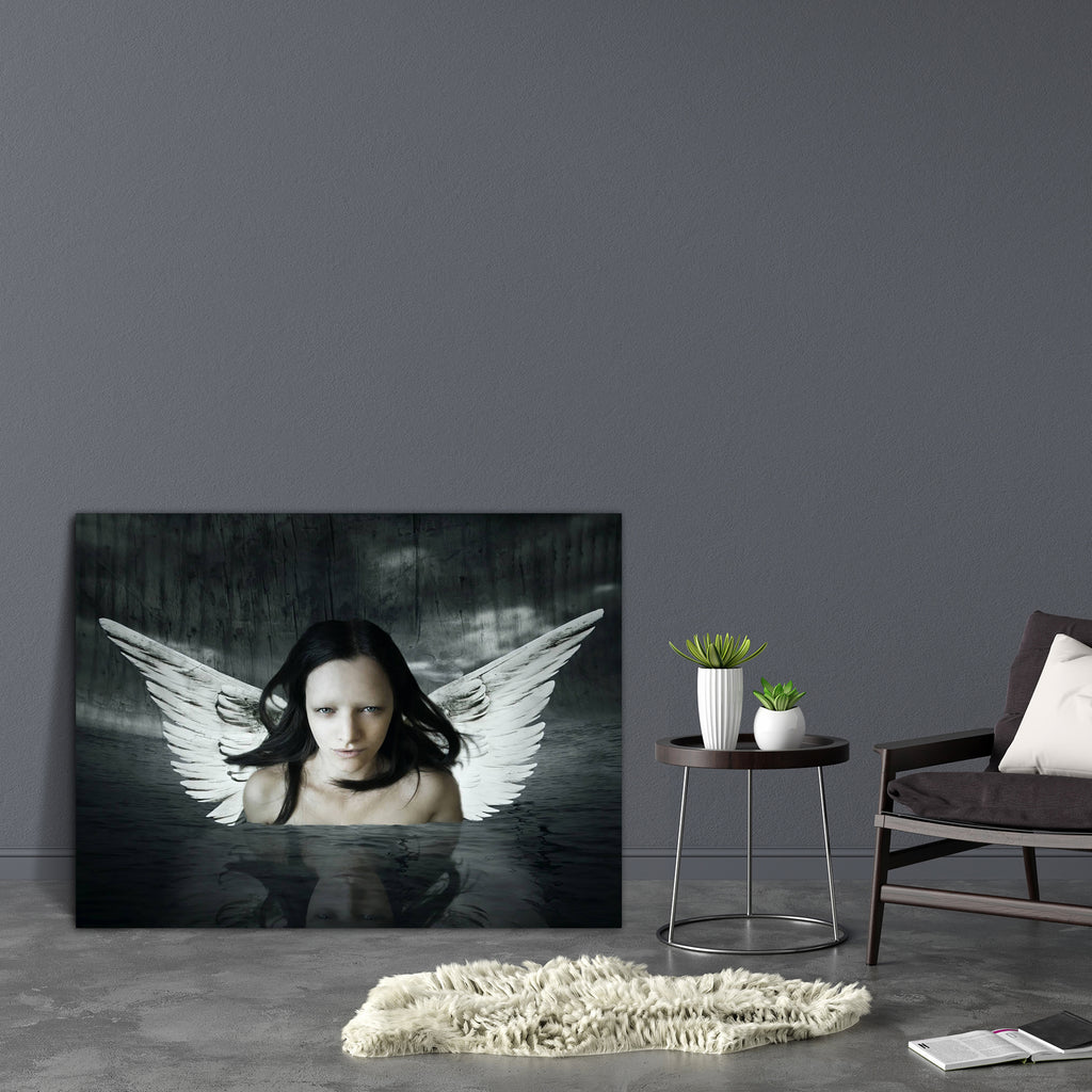 Angel Comes Out Of The Water Canvas Painting Synthetic Frame-Paintings MDF Framing-AFF_FR-IC 5001667 IC 5001667, Art and Paintings, Collages, Fantasy, Gothic, Individuals, Portraits, Realism, Spiritual, Surrealism, angel, comes, out, of, the, water, canvas, painting, synthetic, frame, angelic, art, artistic, background, beautiful, collage, dark, environment, female, girl, goth, hair, horizontal, imagination, imagine, invention, inventive, make, up, model, mysterious, mystery, occult, portrait, pose, posing,