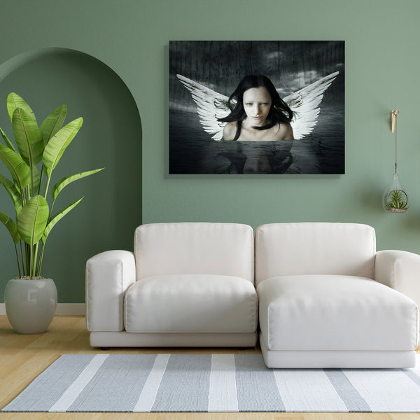Angel Comes Out Of The Water Canvas Painting Synthetic Frame-Paintings MDF Framing-AFF_FR-IC 5001667 IC 5001667, Art and Paintings, Collages, Fantasy, Gothic, Individuals, Portraits, Realism, Spiritual, Surrealism, angel, comes, out, of, the, water, canvas, painting, for, bedroom, living, room, engineered, wood, frame, angelic, art, artistic, background, beautiful, collage, dark, environment, female, girl, goth, hair, horizontal, imagination, imagine, invention, inventive, make, up, model, mysterious, myste