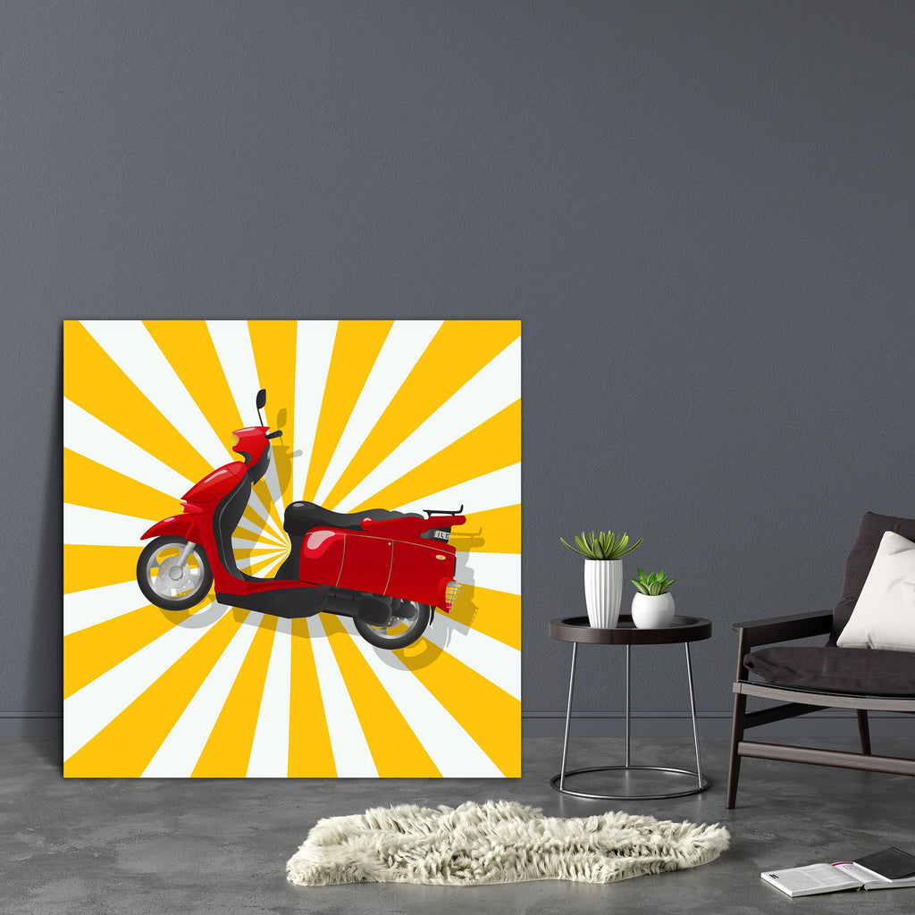 Retro Shiny Red Scooter Canvas Painting Synthetic Frame-Paintings MDF Framing-AFF_FR-IC 5001684 IC 5001684, Ancient, Animated Cartoons, Art and Paintings, Automobiles, Bikes, Black, Black and White, Caricature, Cartoons, Cities, City Views, Digital, Digital Art, Drawing, Graphic, Historical, Illustrations, Medieval, Modern Art, Retro, Signs, Signs and Symbols, Sports, Transportation, Travel, Urban, Vehicles, Vintage, White, shiny, red, scooter, canvas, painting, synthetic, frame, adventure, art, background,