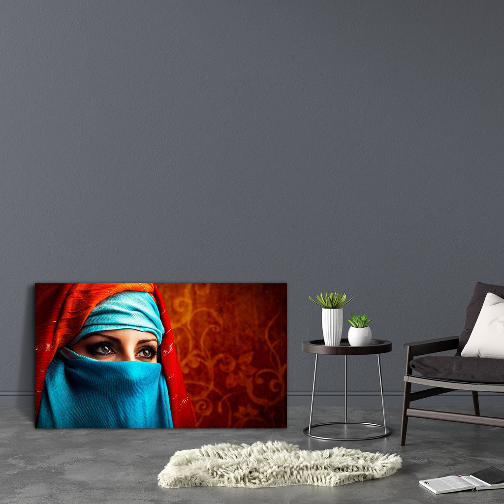 Young Arabic Woman Canvas Painting Synthetic Frame-Paintings MDF Framing-AFF_FR-IC 5001686 IC 5001686, Allah, Arabic, Asian, Culture, Ethnic, Eygptian, Fashion, Indian, Individuals, Islam, Patterns, Persian, Portraits, Religion, Religious, Space, Traditional, Tribal, World Culture, young, woman, canvas, painting, synthetic, frame, hijab, muslim, egypt, arab, arabian, beautiful, beauty, blue, closeup, cosmetics, east, empty, exotic, expressive, eye, eyes, face, female, girl, headscarf, hide, india, lady, loo