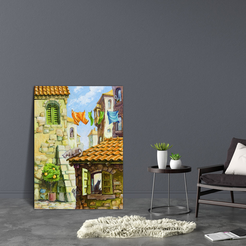 Cats In The Old Mediterranean City Canvas Painting Synthetic Frame-Paintings MDF Framing-AFF_FR-IC 5001742 IC 5001742, Ancient, Animals, Architecture, Arrows, Art and Paintings, Automobiles, Cities, City Views, Culture, Ethnic, Fantasy, Historical, Illustrations, Marble and Stone, Medieval, Paintings, Pets, Places, Retro, Traditional, Transportation, Travel, Tribal, Urban, Vehicles, Vintage, World Culture, cats, in, the, old, mediterranean, city, canvas, painting, synthetic, frame, oil, illustration, art, b