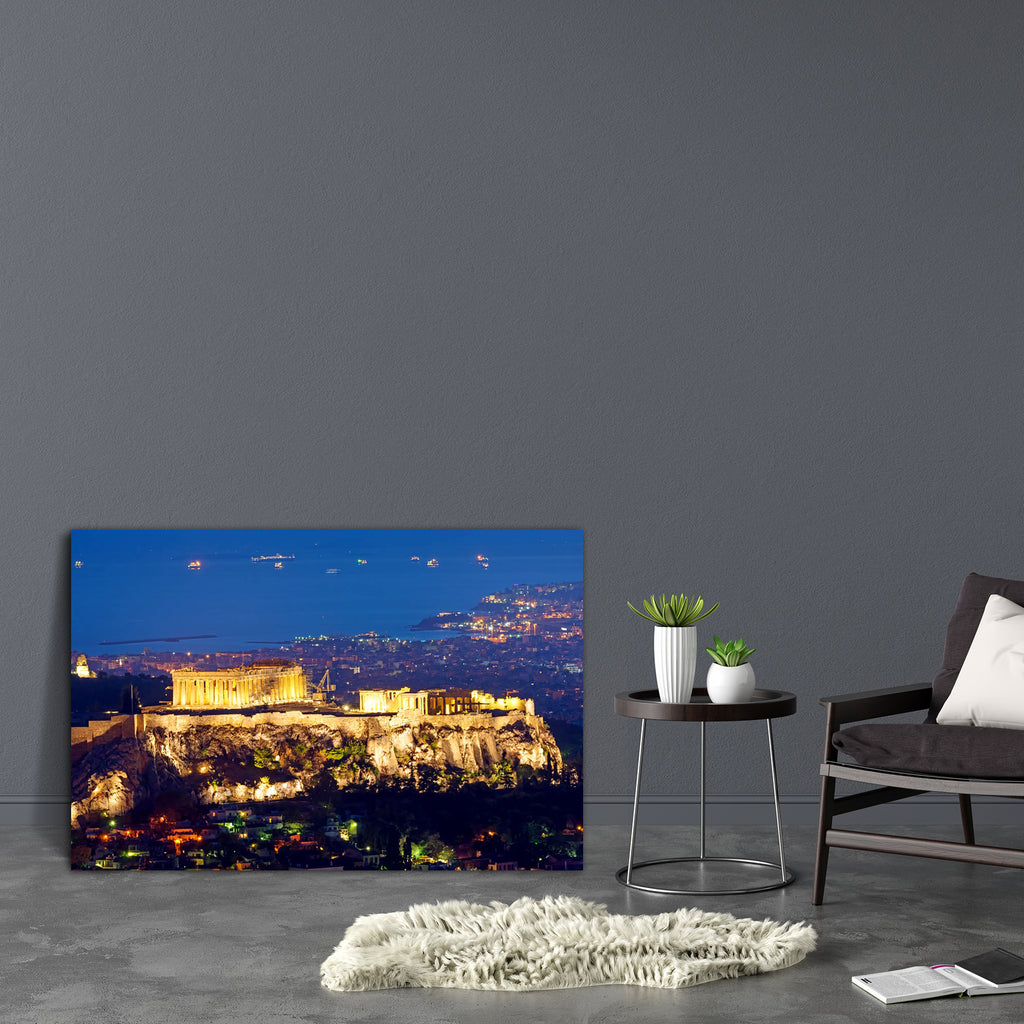 The Acropolis At Night Canvas Painting Synthetic Frame-Paintings MDF Framing-AFF_FR-IC 5001755 IC 5001755, Architecture, Cities, City Views, Greek, Mountains, Skylines, Sunsets, the, acropolis, at, night, canvas, painting, synthetic, frame, athens, antique, buildings, city, cityscape, clouds, crisis, dawn, euro, europe, greece, harbour, illuminated, illumination, lights, mount, mountain, ocean, parthenon, piraeus, port, sea, ships, shot, sky, skyline, streets, sunset, temple, view, artzfolio, wall decor for