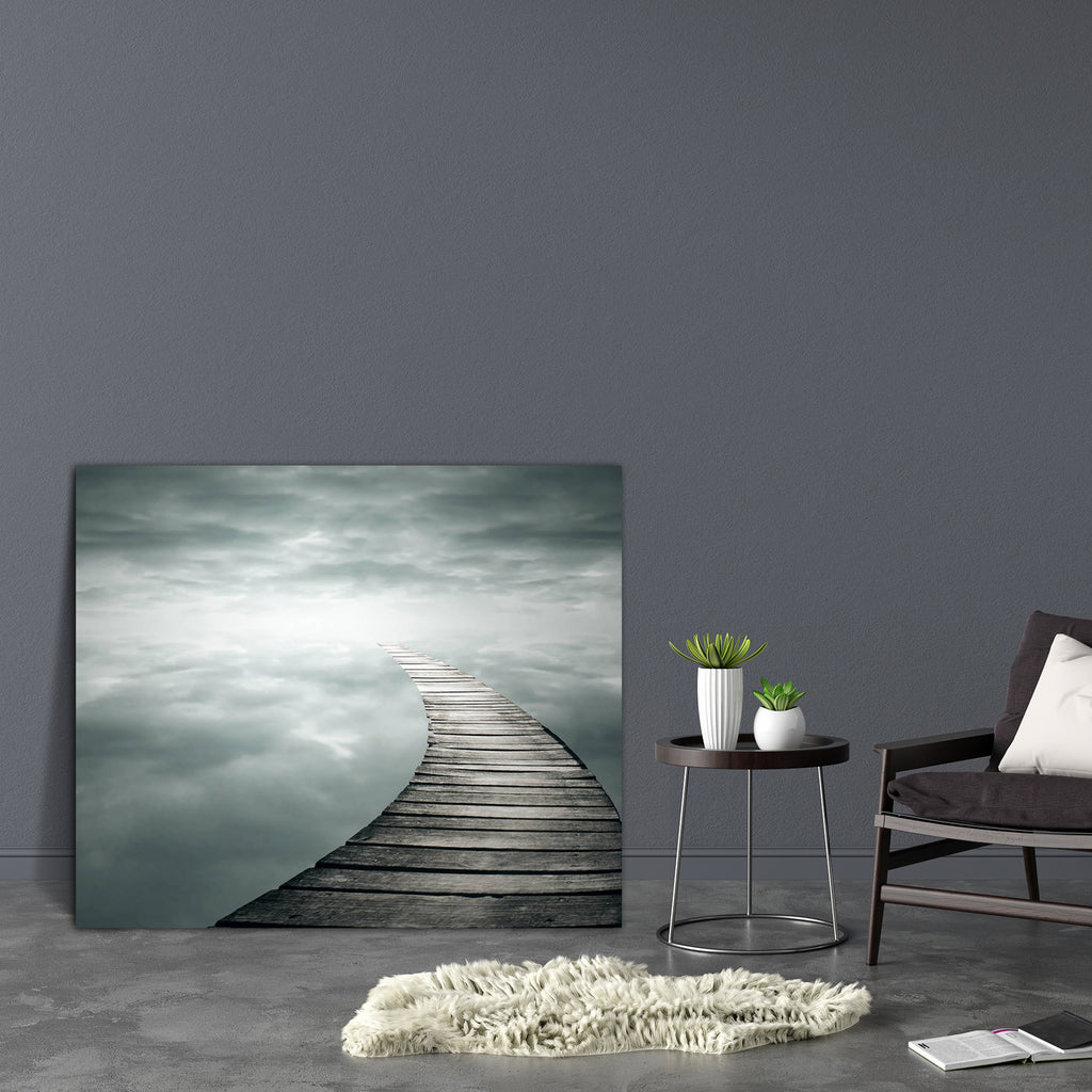 Wooden Footbridge Canvas Painting Synthetic Frame-Paintings MDF Framing-AFF_FR-IC 5001768 IC 5001768, Art and Paintings, Collages, Conceptual, Fantasy, Realism, Surrealism, wooden, footbridge, canvas, painting, synthetic, frame, art, artistic, background, beautiful, bridge, cloud, collage, composition, concept, curve, infinity, invention, inventive, light, nobody, poetic, shape, sky, surreal, surrealistic, unique, uniqueness, walking, artzfolio, wall decor for living room, wall frames for living room, frame