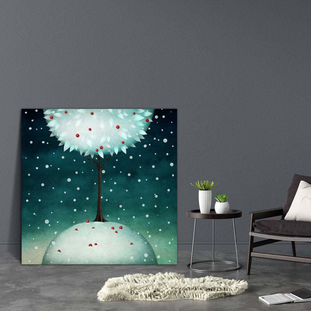 Tree On Snowy Hill Canvas Painting Synthetic Frame-Paintings MDF Framing-AFF_FR-IC 5001809 IC 5001809, Art and Paintings, Christianity, Drawing, Holidays, Illustrations, Mountains, Nature, Scenic, Signs, Signs and Symbols, tree, on, snowy, hill, canvas, painting, synthetic, frame, art, beautiful, berry, card, christmas, cold, create, design, frost, green, greeting, holiday, illustration, imagination, leaves, mountain, new, year, night, pastel, poster, red, snow, snowdrift, snowflake, texture, artzfolio, wal