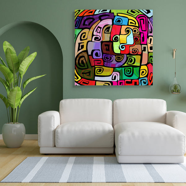 Abstract Colorful Funky Pattern Canvas Painting Synthetic Frame-Paintings MDF Framing-AFF_FR-IC 5001828 IC 5001828, Abstract Expressionism, Abstracts, Art and Paintings, Cities, City Views, Culture, Drawing, Ethnic, Graffiti, Illustrations, Modern Art, Paintings, Patterns, Semi Abstract, Signs, Signs and Symbols, Traditional, Tribal, Urban, World Culture, abstract, colorful, funky, pattern, canvas, painting, for, bedroom, living, room, engineered, wood, frame, modern, art, street, backgrounds, block, box, b
