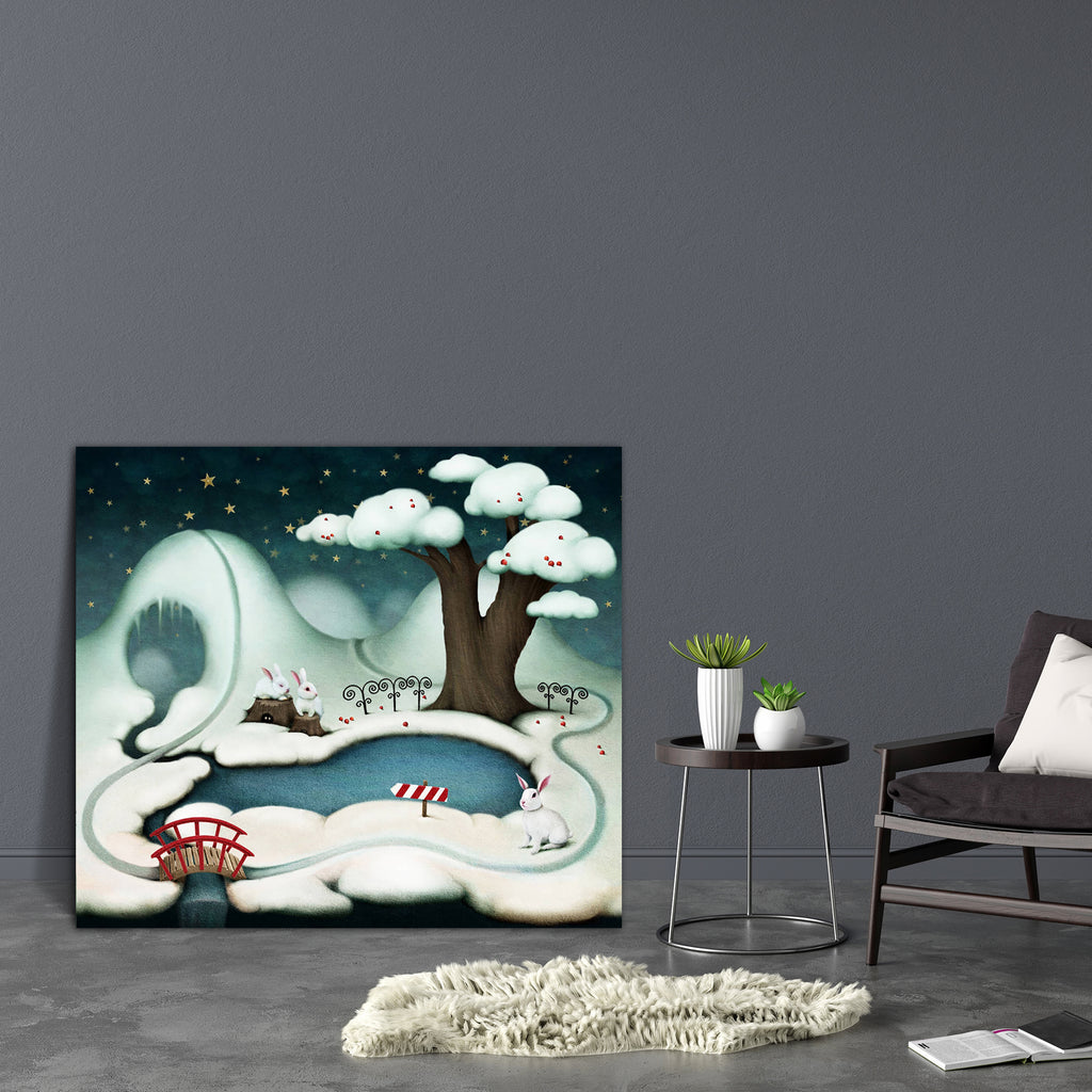 Lake Tree & Rabbits Canvas Painting Synthetic Frame-Paintings MDF Framing-AFF_FR-IC 5001832 IC 5001832, Animals, Art and Paintings, Black and White, Illustrations, Landscapes, Mountains, Nature, Scenic, Signs, Signs and Symbols, Stars, White, lake, tree, rabbits, canvas, painting, synthetic, frame, animal, art, background, beautiful, berry, bridge, bunny, concept, design, ecology, environment, fence, forest, ice, idea, illustration, landscape, mountain, night, pointer, rabbit, red, river, road, sign, sky, s