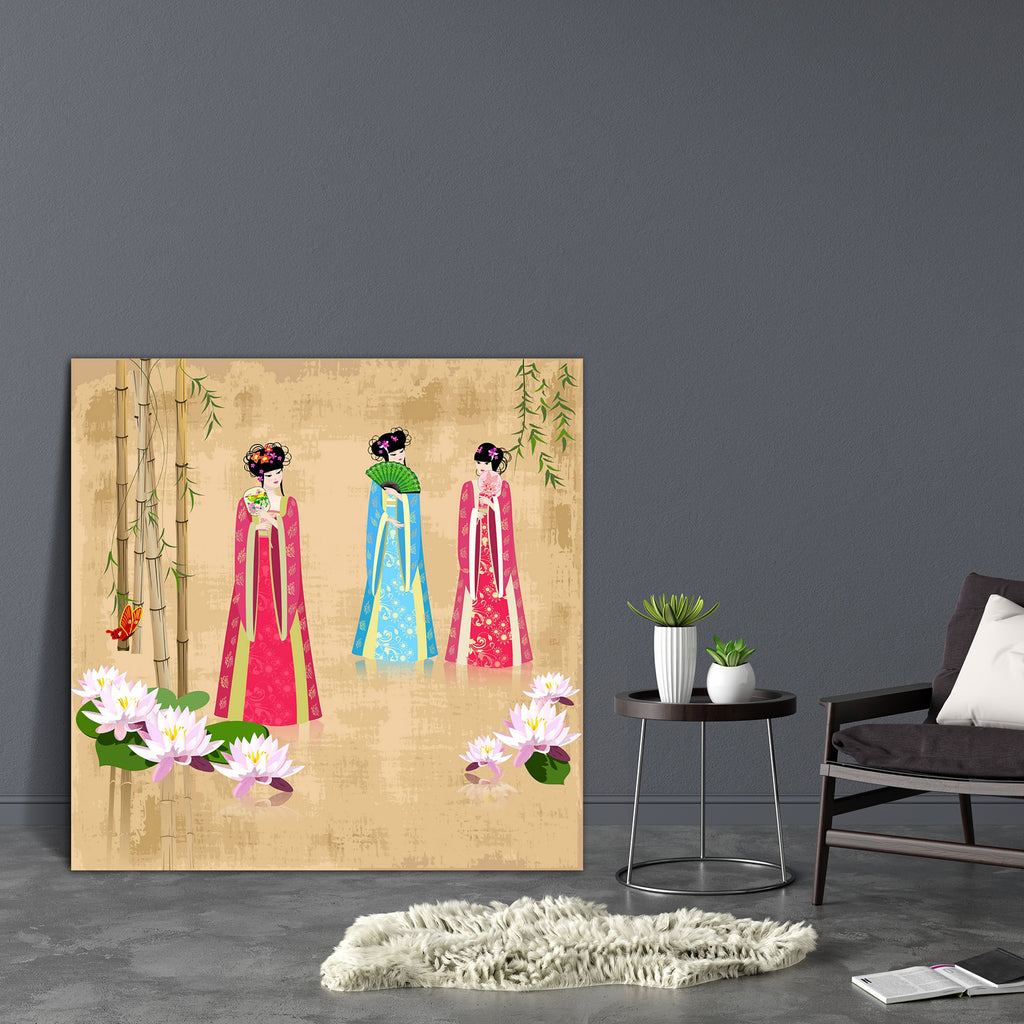 Chinese Girls At The Pond D3 Canvas Painting Synthetic Frame-Paintings MDF Framing-AFF_FR-IC 5001839 IC 5001839, Abstract Expressionism, Abstracts, Ancient, Animated Cartoons, Art and Paintings, Asian, Birds, Botanical, Caricature, Cartoons, Chinese, Culture, Drawing, Ethnic, Fashion, Floral, Flowers, Historical, Illustrations, Landscapes, Medieval, Nature, Patterns, Retro, Scenic, Semi Abstract, Signs, Signs and Symbols, Traditional, Tribal, Vintage, World Culture, girls, at, the, pond, d3, canvas, paintin