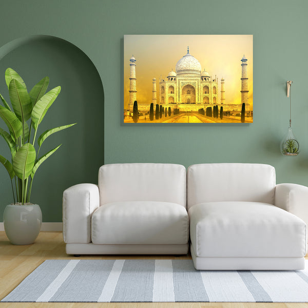 Taj Mahal, India D1 Canvas Painting Synthetic Frame-Paintings MDF Framing-AFF_FR-IC 5001847 IC 5001847, Allah, Ancient, Arabic, Architecture, Asian, Automobiles, Black and White, Culture, Ethnic, Historical, Holidays, Indian, Islam, Landmarks, Landscapes, Love, Marble, Marble and Stone, Medieval, Mughal Art, Places, Religion, Religious, Romance, Scenic, Sunrises, Sunsets, Traditional, Transportation, Travel, Tribal, Vehicles, Vintage, White, World Culture, taj, mahal, india, d1, canvas, painting, for, bedro