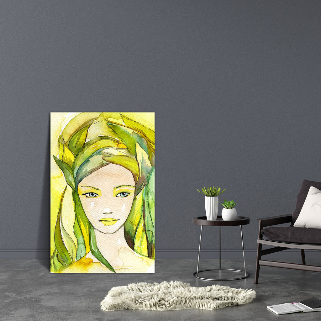Portrait Of A Young Woman Canvas Painting Synthetic Frame-Paintings MDF Framing-AFF_FR-IC 5001850 IC 5001850, Art and Paintings, Illustrations, Individuals, Nature, Paintings, Portraits, Scenic, Watercolour, portrait, of, a, young, woman, canvas, painting, synthetic, frame, aquamarine, art, background, beauty, complexion, ecology, eyes, face, fresh, girl, green, illustration, leaves, mouth, paint, painted, watercolor, artzfolio, wall decor for living room, wall frames for living room, frames for living room