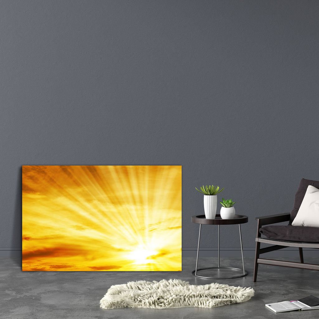 Sunset Sunrise With Clouds, Light & Rays D3 Canvas Painting Synthetic Frame-Paintings MDF Framing-AFF_FR-IC 5001859 IC 5001859, Abstract Expressionism, Abstracts, God Ram, Hinduism, Landscapes, Nature, Scenic, Semi Abstract, Space, Spiritual, Sunrises, Sunsets, sunset, sunrise, with, clouds, light, rays, d3, canvas, painting, synthetic, frame, abstract, artistic, atmosphere, background, beautiful, beginning, blue, bright, climate, cloud, color, colorful, dawn, drama, dramatic, dusk, evening, freedom, glow, 