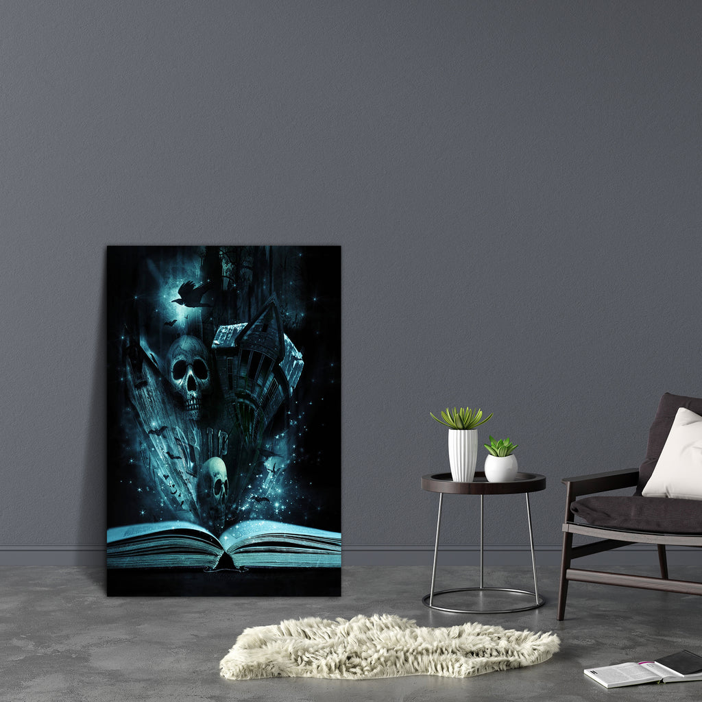 Halloween Stories Canvas Painting Synthetic Frame-Paintings MDF Framing-AFF_FR-IC 5001863 IC 5001863, Birds, Books, Digital, Digital Art, Drawing, Fantasy, Graphic, Landscapes, Realism, Scenic, Signs, Signs and Symbols, Surrealism, Wooden, halloween, stories, canvas, painting, synthetic, frame, magic, book, ghost, horror, surreal, atmosphere, atmospheric, bird, branch, concept, creepy, crooked, crow, crows, danger, dangerous, dark, darkness, design, forest, frightening, grunge, hallow, hollow, illusion, jun