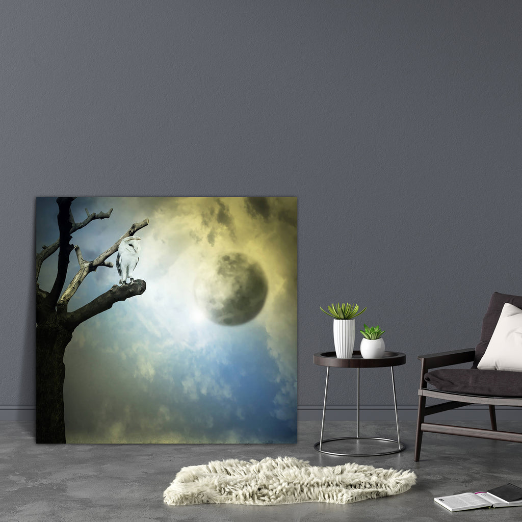 Barn Owl On A Tree Canvas Painting Synthetic Frame-Paintings MDF Framing-AFF_FR-IC 5001871 IC 5001871, Abstract Expressionism, Abstracts, Animals, Art and Paintings, Astronomy, Birds, Collages, Cosmology, Fantasy, Nature, Realism, Scenic, Semi Abstract, Space, Surrealism, barn, owl, on, a, tree, canvas, painting, synthetic, frame, abstract, animal, art, artistic, atmosphere, background, beautiful, bird, close, up, collage, colorful, creation, creativity, detail, environment, fairy, fantastic, imagination, i