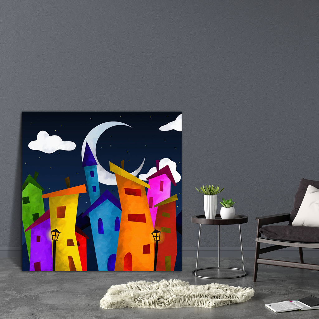 Fantasy Landscape D5 Canvas Painting Synthetic Frame-Paintings MDF Framing-AFF_FR-IC 5001872 IC 5001872, Fantasy, Landscapes, Scenic, landscape, d5, canvas, painting, synthetic, frame, colorful, houses, night, artzfolio, wall decor for living room, wall frames for living room, frames for living room, wall art, canvas painting, wall frame, scenery, panting, paintings for living room, framed wall art, wall painting, scenery painting, framed wall painting, scenery for wall with frames, wall art for living room