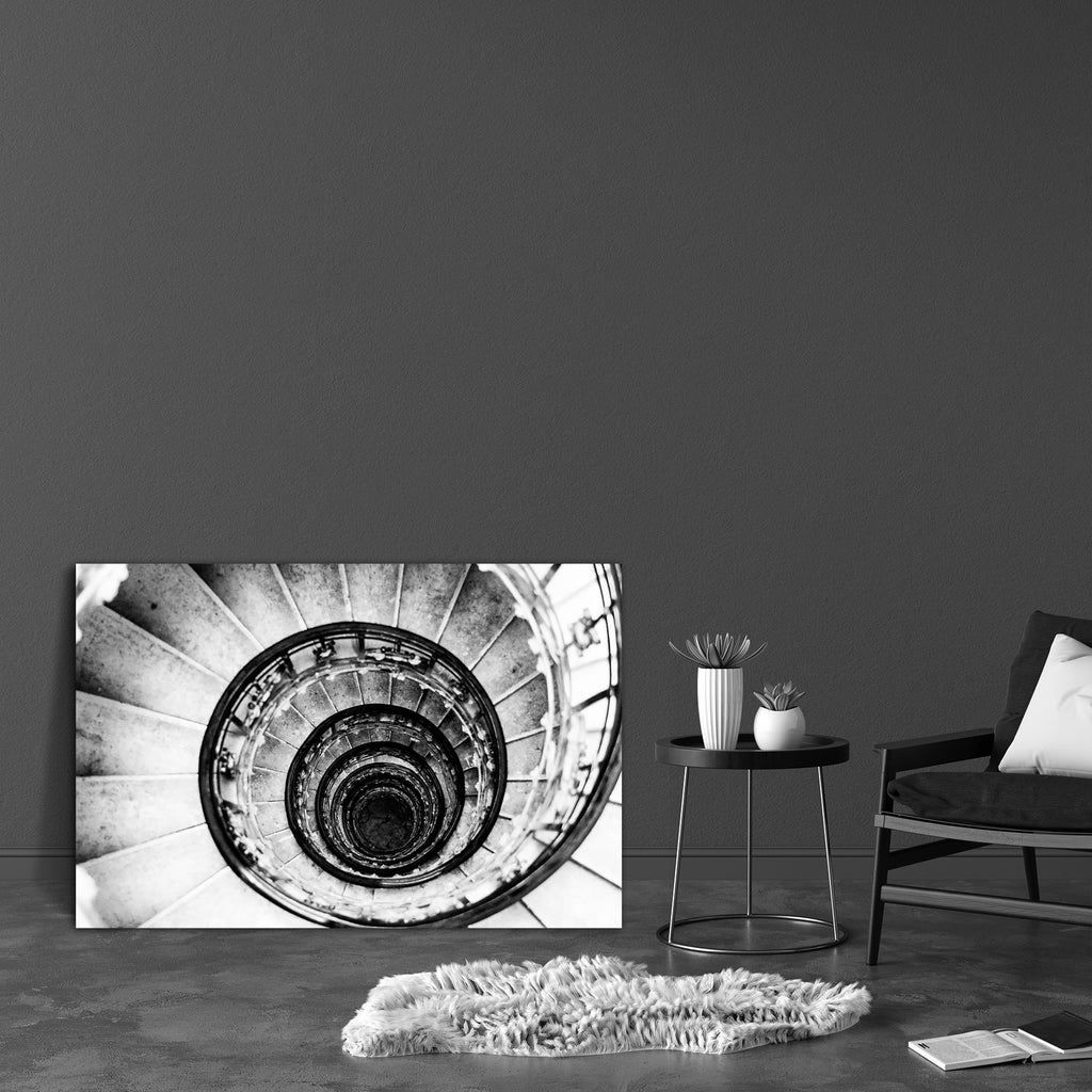 Spiral Staircases Form A Spiral D1 Canvas Painting Synthetic Frame-Paintings MDF Framing-AFF_FR-IC 5001901 IC 5001901, Abstract Expressionism, Abstracts, Black and White, Circle, Conceptual, Geometric, Geometric Abstraction, Mountains, Semi Abstract, White, spiral, staircases, form, a, d1, canvas, painting, synthetic, frame, hypnosis, psychedelic, abstract, background, black, and, downhill, geometry, hypnotic, illusion, image, mind, mystery, round, shape, stairs, uphill, artzfolio, wall decor for living roo