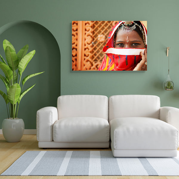 Traditional Indian Woman In Sari D2 Canvas Painting Synthetic Frame-Paintings MDF Framing-AFF_FR-IC 5001917 IC 5001917, Adult, Asian, Culture, Ethnic, Fashion, Hinduism, Indian, Individuals, People, Portraits, Rural, Traditional, Tribal, Wedding, World Culture, woman, in, sari, d2, canvas, painting, for, bedroom, living, room, engineered, wood, frame, india, gypsy, asia, beautiful, beauty, bride, closeup, clothes, cosmetics, costume, covering, dress, exotic, eyes, face, female, girl, head, headscarf, headsh