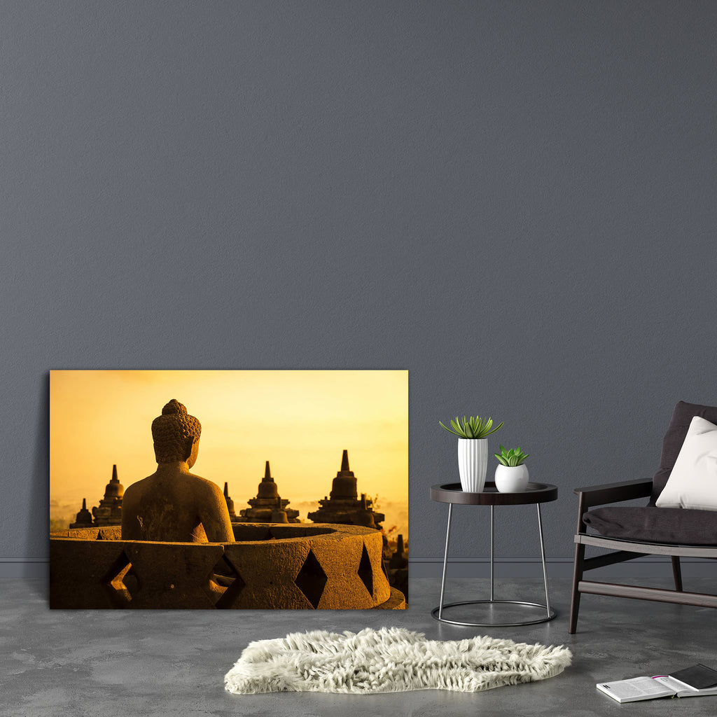 9th Century Buddha in Temple Jogjakarta, Indonesia Canvas Painting Synthetic Frame - Paintings MDF Framing - ArtzFolio.com