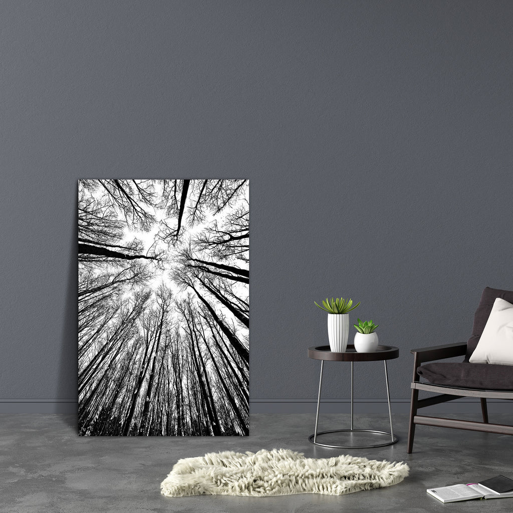 Black & White Trees Canvas Painting Synthetic Frame-Paintings MDF Framing-AFF_FR-IC 5001924 IC 5001924, Black, Black and White, Nature, Patterns, Perspective, Scenic, Seasons, Signs, Signs and Symbols, White, Wooden, trees, canvas, painting, synthetic, frame, and, above, alley, autumn, background, branch, cold, crown, dark, decoration, depression, depressive, design, fall, fear, forest, growing, growth, height, high, isolated, isolation, leaf, life, light, line, meet, monochrome, natural, outdoor, outdoors,