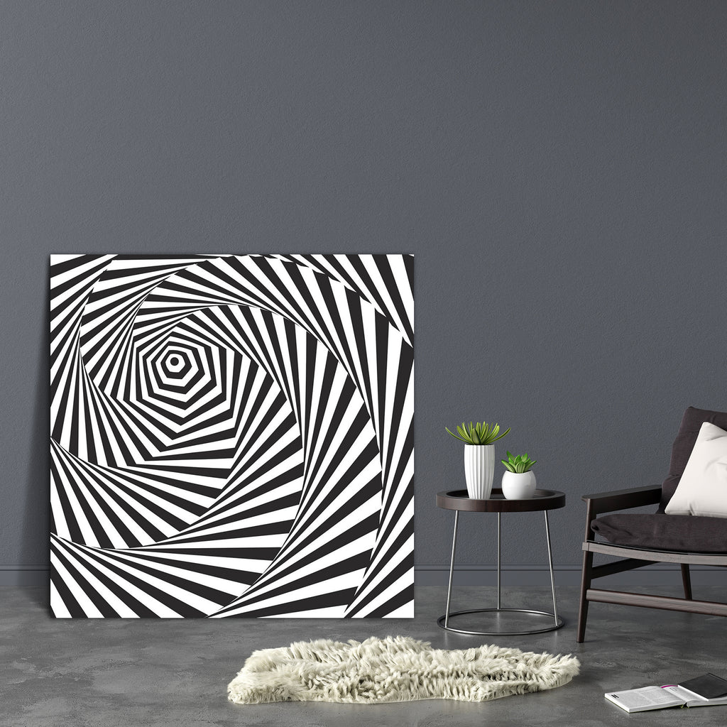 Abstract Vasarely Optical Effect Canvas Painting Synthetic Frame - Paintings MDF Framing - ArtzFolio.com