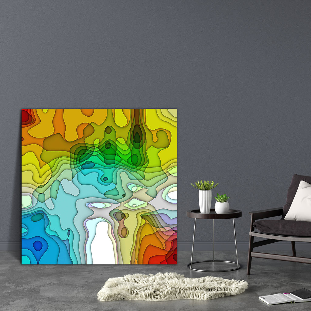 Abstract Colorful Chaotic Pattern Canvas Painting Synthetic Frame - Paintings MDF Framing - ArtzFolio.com